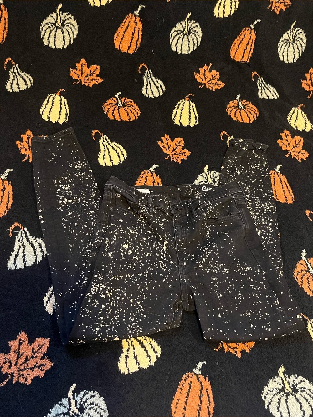 #8 Black Distressed Paint-Splatter Jeans available on live sept 7th 9am mst
